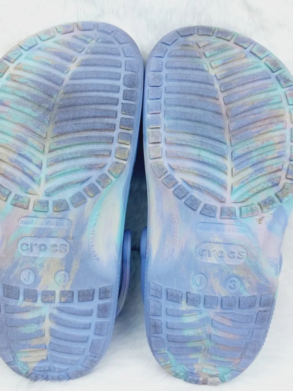 Crocs Girls' Moon Jelly Multicolor Classic Marbled Slip-On Clogs Size US 3